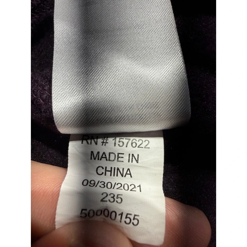 Eddie Bauer Mens Large Purple Quarter Zip Fleece Pullover Sweater EM31LK112P